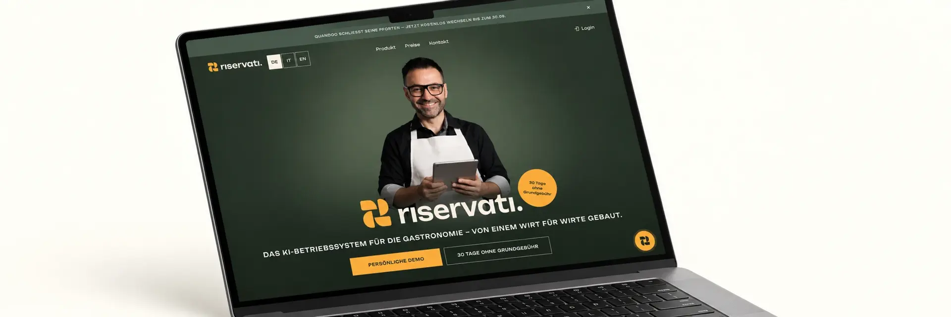 Riservati Website auf dem MacBook